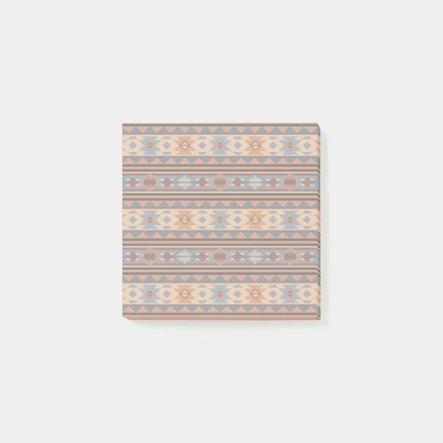 Southwest Design Adobe Grey Brown Tribal Pattern Post-it Notes (Front)