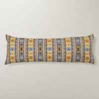 Southwest Design Gold Blue Grey Tribal Pattern