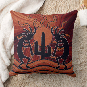 Southwest Design Kokopelli Desert Sun Cactus Cushion