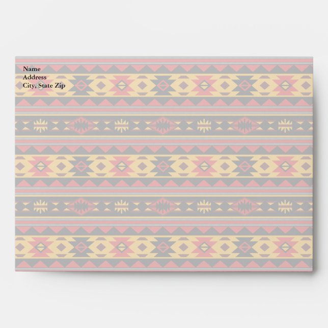 Southwest Design Red Black Gold Tribal Pattern Envelope (Front)
