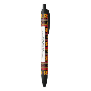 Southwest Design Red Black Gold Tribal Pattern Ink Pen