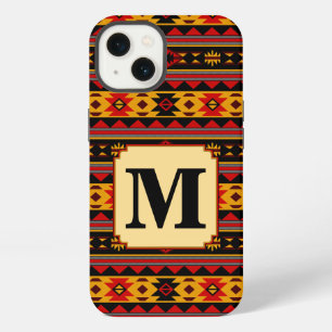Southwest Design Red Black Gold Tribal Pattern iPhone 13 Case