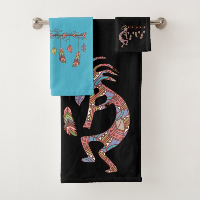 Southwest Dream Catcher  Kokopelli Bath Towel Set (Insitu)