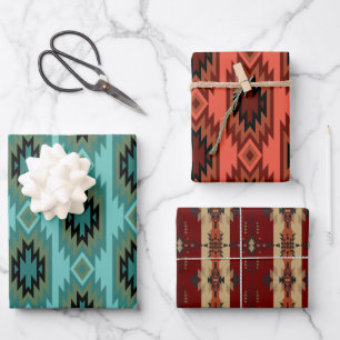 Southwest Dreams: A Geometric Pattern Graphic  Wrapping Paper Sheet