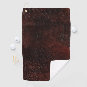 Southwest Faux Brown Leather Cowhide Golf Towel
