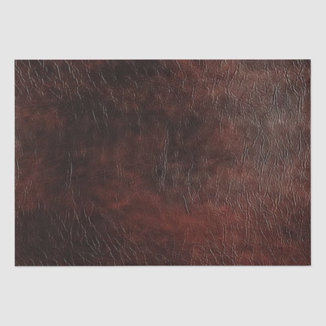 Southwest Faux Brown Leather Cowhide  Tissue Paper (Front)