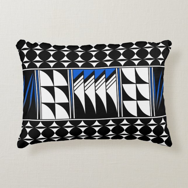 Southwest Feather Blessing in Blue Decorative Cushion (Front)