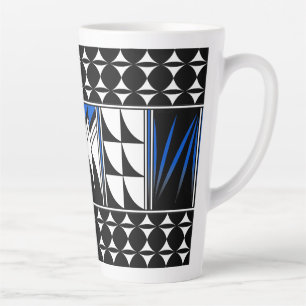 Southwest Feather Blessings in Blue Latte Mug