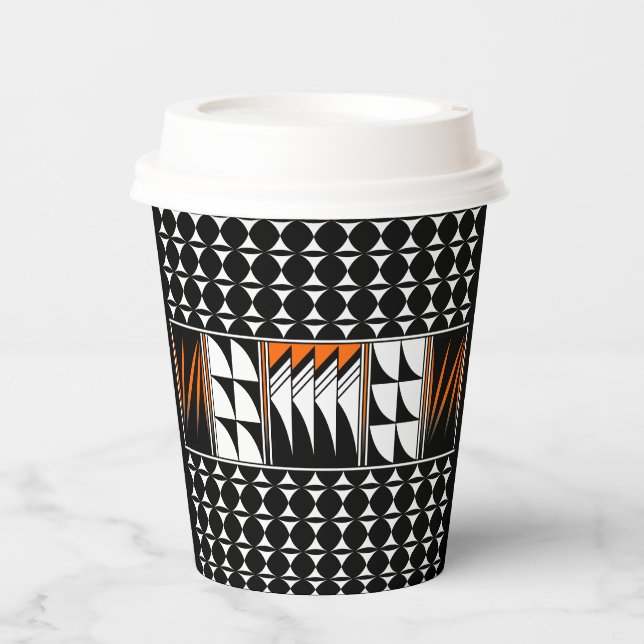 Southwest Feather Blessings in Orange Paper Cups (Front)