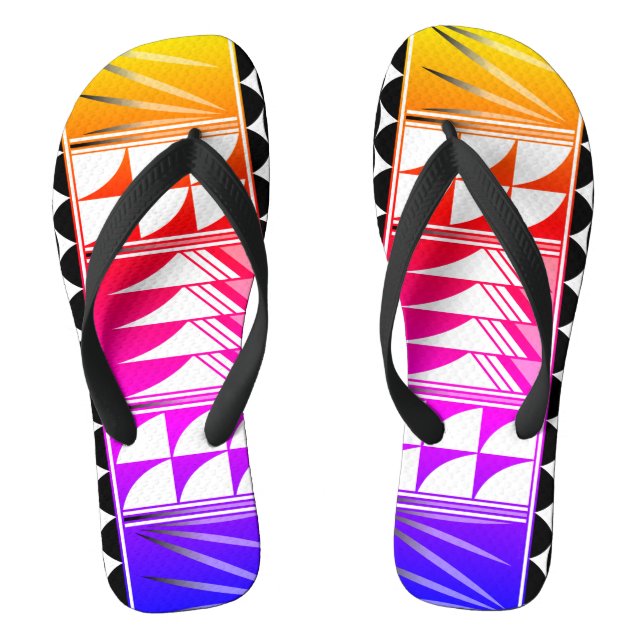 Southwest Feather Blessings in Rainbow Jandals (Footbed)