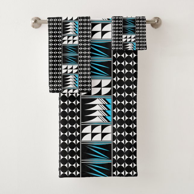 Southwest Feather Blessings in Turquoise Bath Towel Set (Insitu)