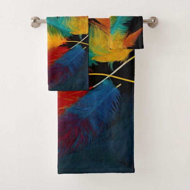 Southwest Feathers 2 Bath Towel Set (Insitu)