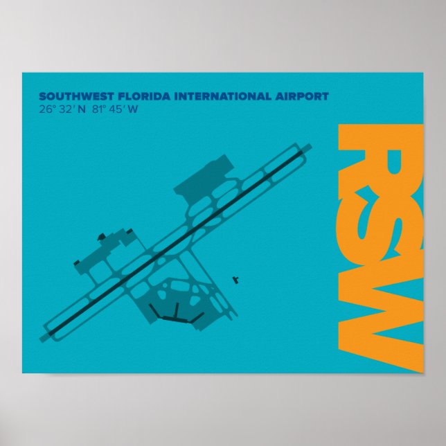Southwest Florida Airport (RSW) Airport Diagram Poster (Front)