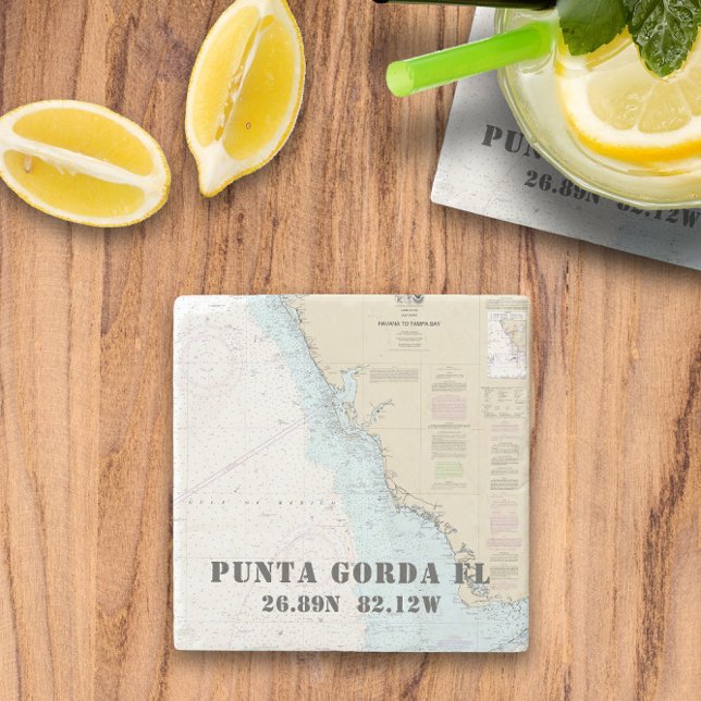 Southwest Florida 🌊 Authentic Nautical Chart Stone Coaster (Southwest Florida 🌊 Authentic Nautical Chart Stone Coaster
)