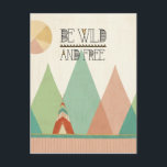 Southwest Geo II| Be Wild and Free Postcard<br><div class="desc">A tribal,  boho design in soft pastel colours.</div>