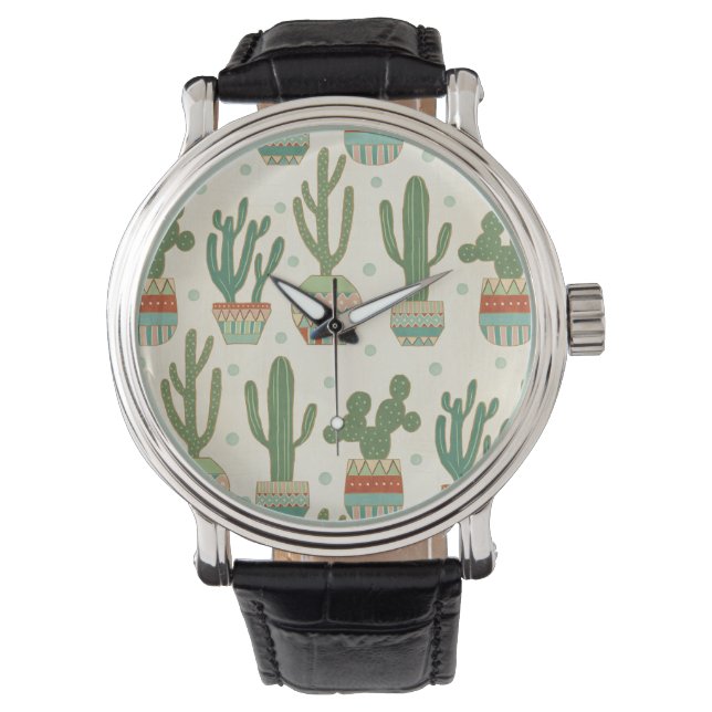 Southwest Geo Step | Cactus Pattern Watch (Front)