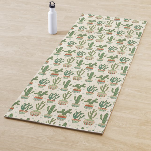 Southwest Geo Step | Cactus Pattern Yoga Mat (In Situ)