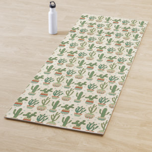 Southwest Geo Step   Cactus Pattern Yoga Mat