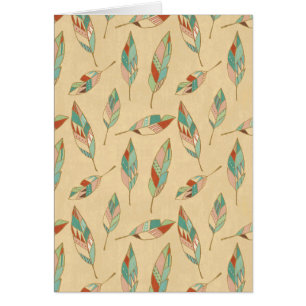 Southwest Geo Step Coral Feather Pattern