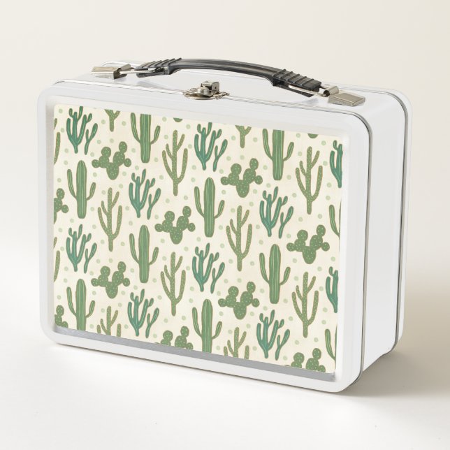 Southwest Geo Step | Desert Cactus Pattern Metal Lunch Box (Front)