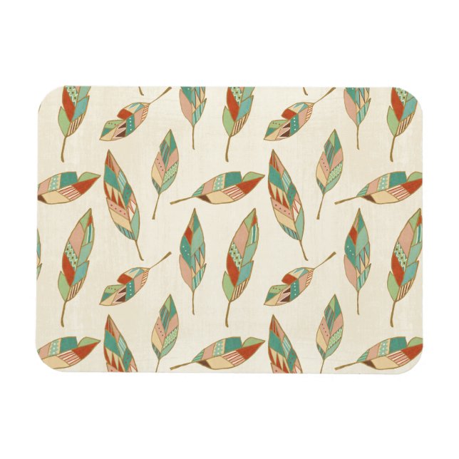 Southwest Geo Step | Geometric Feather Pattern Magnet (Horizontal)