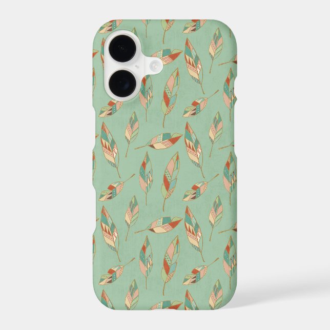 Southwest Geo Step | Green Feather Pattern (Back)