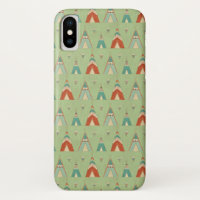 Southwest Geo Step | Green Teepee Pattern