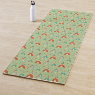 Southwest Geo Step Green Teepee Pattern Yoga Mat