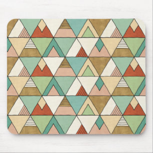 Southwest Geo Step   Hand Drawn Tribal Pattern Mouse Pad