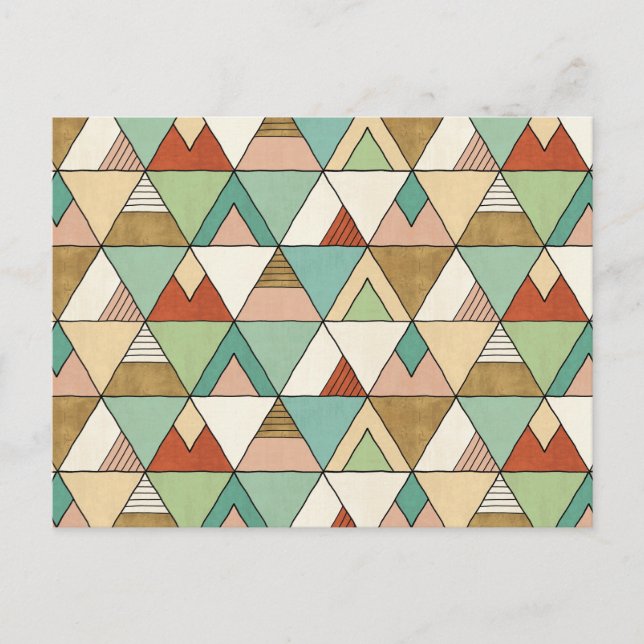 Southwest Geo Step | Hand Drawn Tribal Pattern Postcard (Front)