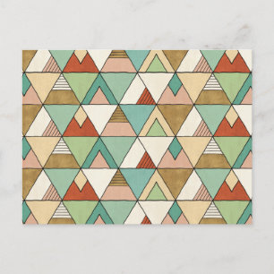 Southwest Geo Step   Hand Drawn Tribal Pattern Postcard