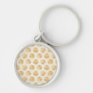 Southwest Geo Step   Orange Circle Pattern Key Ring