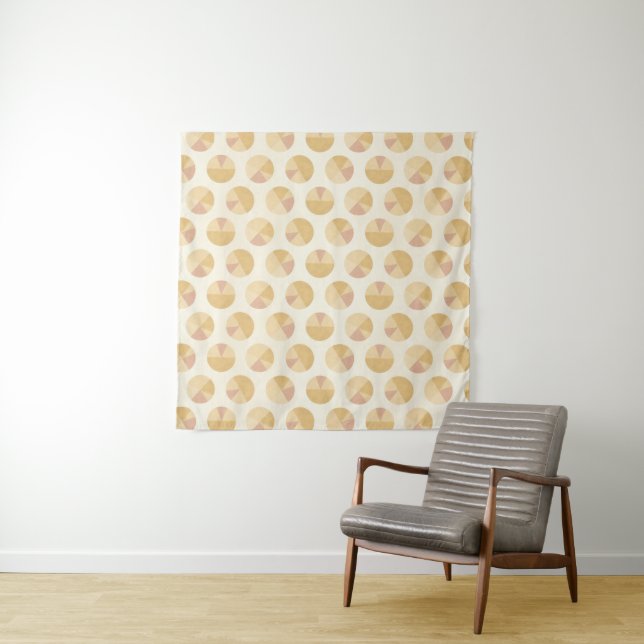 Southwest Geo Step | Orange Circle Pattern Tapestry (In Situ (Horizontal))