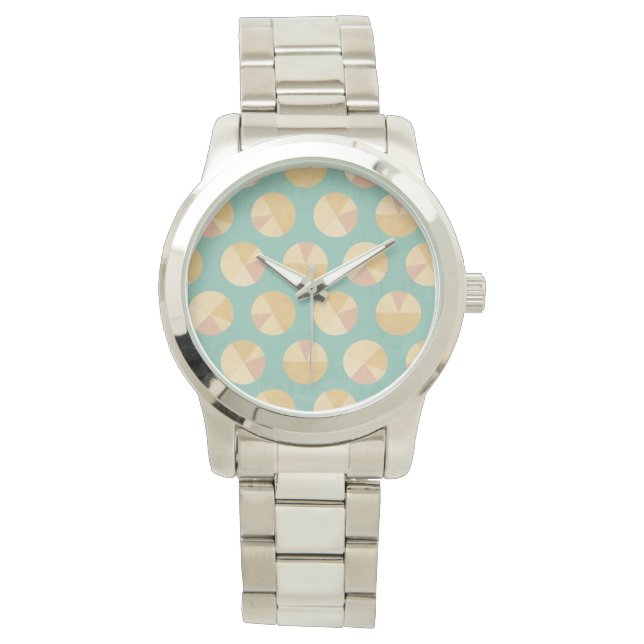 Southwest Geo Step | Orange & Green Circle Pattern Watch (Front)
