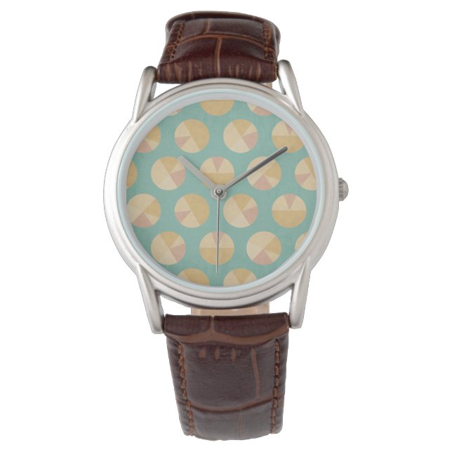 Southwest Geo Step | Orange & Green Circle Pattern Watch (Front)
