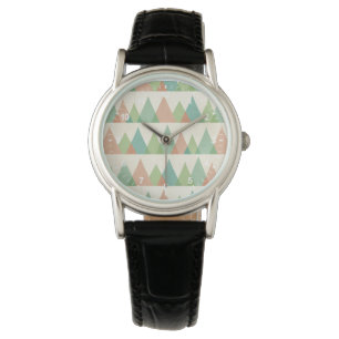 Southwest Geo Step Teal & Coral Triangles Watch