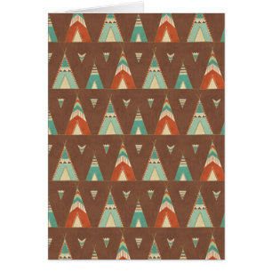 Southwest Geo Step Teal Teepee Pattern