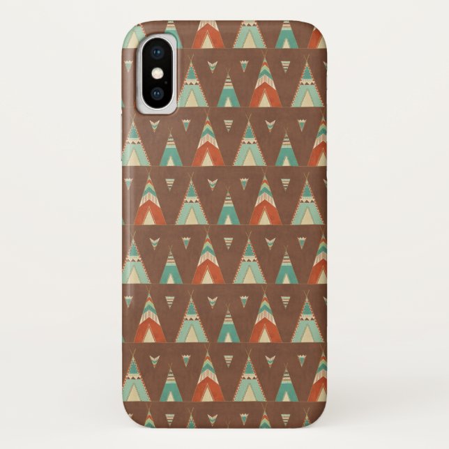 Southwest Geo Step | Teal Teepee Pattern Case-Mate iPhone Case (Back)