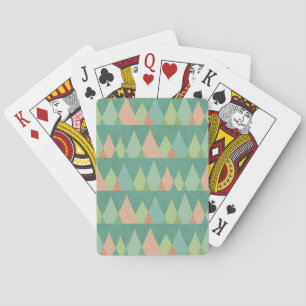 Southwest Geo Step   Teal Triangle Pattern Playing Cards