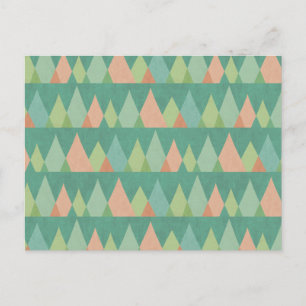 Southwest Geo Step   Teal Triangle Pattern Postcard