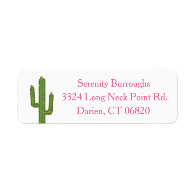 Southwest Green Cactus Pink Flowers Personalised (Front)