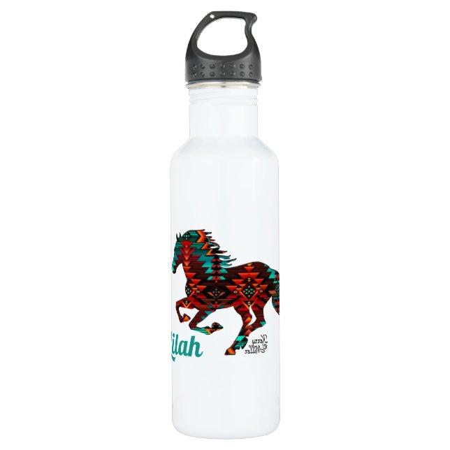 Southwest Horse Stainless Steel Water Bottle (Front)