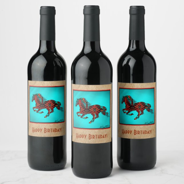 Southwest Horse Wine Label (Bottles)
