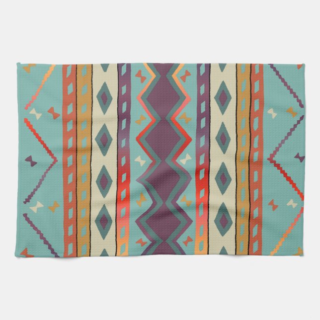 Southwest Indian Design Cotton Kitchen Towel (Horizontal)