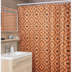 Southwest Inspired Retro Pattern  Shower Curtain
