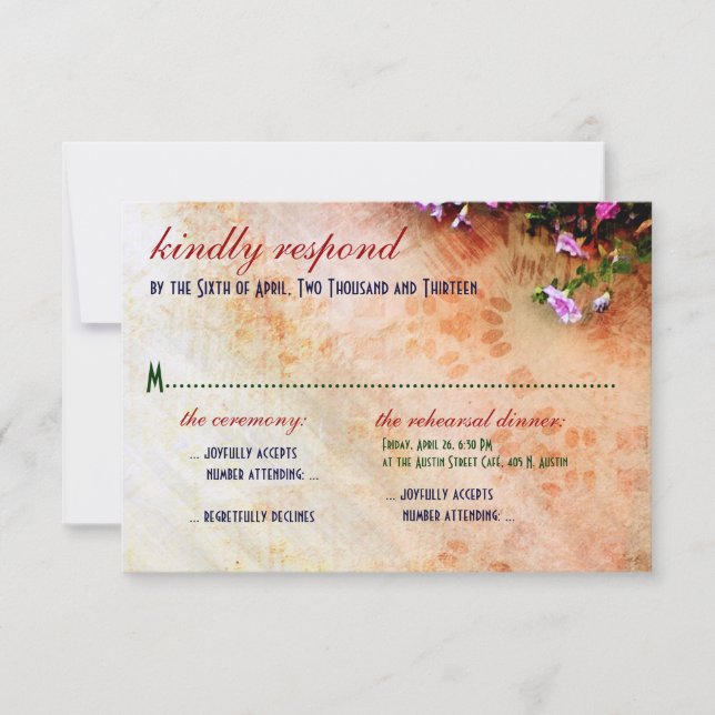 Southwest-inspired Wedding & Rehearsal Dinner RSVP Card (Front)