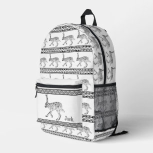 Southwest Jackrabbit and Geometric Personalised Printed Backpack