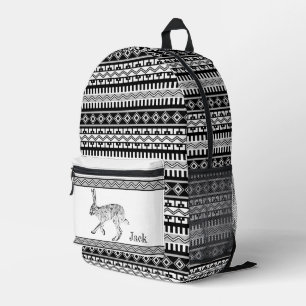 Southwest Jackrabbit and Geometric Personalised Printed Backpack