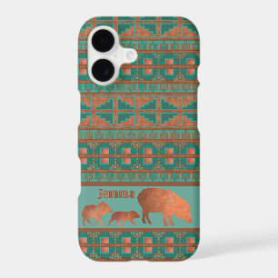 Southwest Javelina Family Copper Teal Personalize 