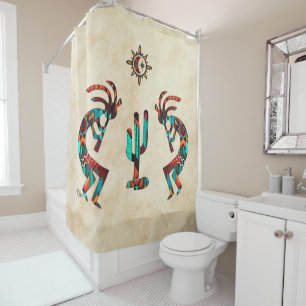 Southwest Kokopell And Cactus Shower Curtain